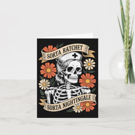 Carte Infirmière Plutôt Bruyante Squelette de Nuit de la (Devant)