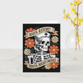 Carte Infirmière Plutôt Bruyante Squelette de Nuit de la (Fleur jaune)