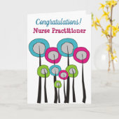 Carte Infirmière praticienne "Félicitations" Fantaisie  (Fleur jaune)