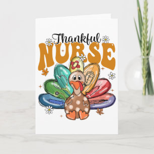 Carte Infirmière reconnaissante Thanksgiving Noël Dinde 