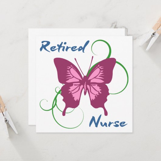 Carte Infirmière retraitée (papillon) (Devant/Arrière en situation)