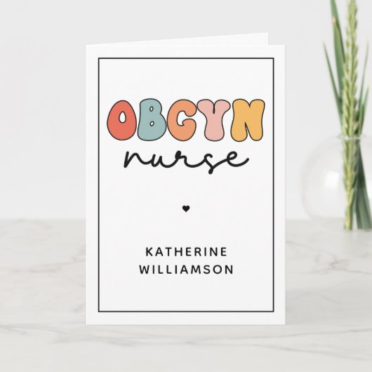 Carte Infirmière Retro OBGYN personnalisée (Devant)