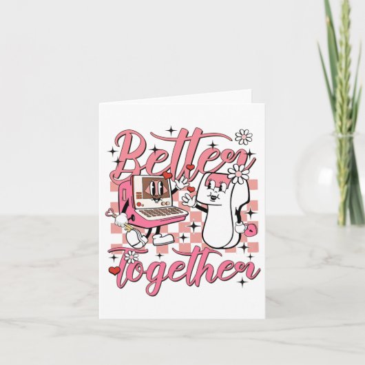 Carte Infirmière Rétro Saint-Valentin Technicien Échogra (Devant)