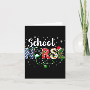 Carte Infirmière scolaire Xmas Chapeau de Père Noël Drôl