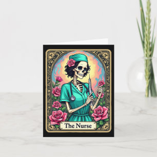 Carte Infirmière Skeleton Tarot Card Funny Infirmière in