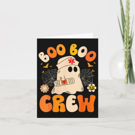 Carte Infirmière super Boo Crew Funny Ghost Femmes Hallo (Devant)