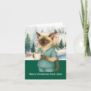 Carte Infirmière temps de Noël sur le lieu de travail