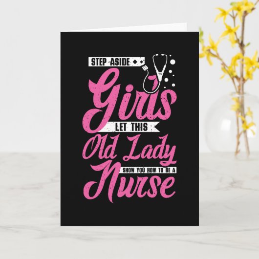 Carte Infirmière Vielle-Dame (Fleur jaune)