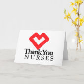 Carte Infirmières Mercis | Coeur rouge (Fleur jaune)