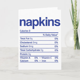 Carte Informations nutritionnelles serviettes drôle Than
