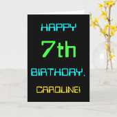 Carte Informatique numérique amusante Thème 7ème anniver (Fleur jaune)