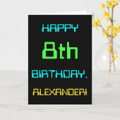 Carte Informatique numérique amusante Thème 8ème anniver (Fleur jaune)