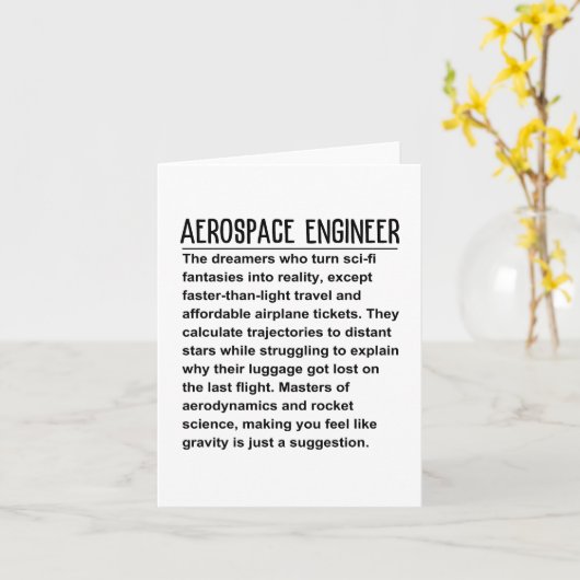 Carte Ingénieur aérospatial (Fleur jaune)