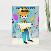 Carte Ingénieur coloré Anniversaire (Devant)