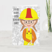 Carte Ingénieur femme Anniversaire (Devant)