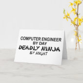 Carte Ingénieur informatique mort Ninja (Fleur jaune)