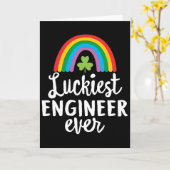 Carte Ingénieur le plus chanceux Saint Patrick Shamrocks (Fleur jaune)