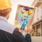 Carte Ingénieur mâle coloré Anniversaire