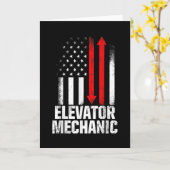 Carte Ingénieur mécanicien d'ascenseur Ascenseurs drôles (Fleur jaune)