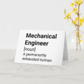 Carte Ingénieur mécanique Drôle Définition - Épuisé (Fleur jaune)