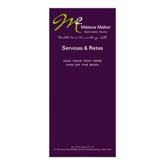 Carte initiale audacieuse verte pourpre de (Devant)