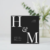 Carte Initiales de typographie moderne pour mariage à la (Debout devant)