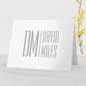 Carte Initiales et logo de nom gris minimal et moderne é (Fleur jaune)