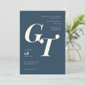 Carte Initiales minimales | Moderne Elegant Mariage de m (Debout devant)