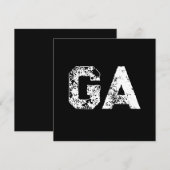 Carte Initiales Monogramme Noir Blanc Simple  (Devant / Derrière)