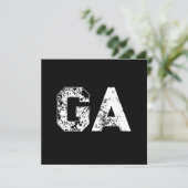 Carte Initiales Monogramme Noir Blanc Simple  (Debout devant)