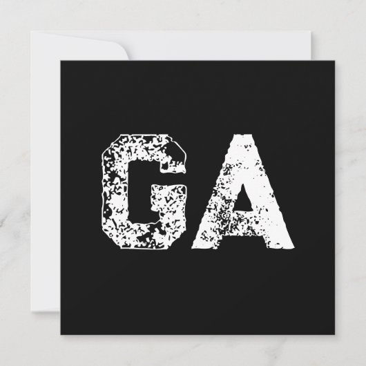 Carte Initiales Monogramme Noir Blanc Simple  (Devant)