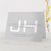 Carte Initiales Monogrammes Modernes (ou autre texte) Gr (Fleur jaune)