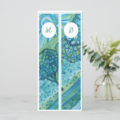 Carte Initiales Monogrammes Whimsical deux Signets (Debout devant)