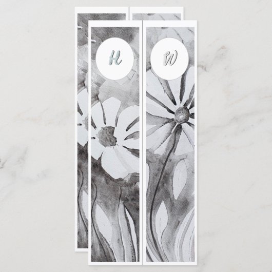 Carte Initiales Monogrammes Whimsical deux Signets (Devant / Derrière)