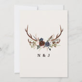 Carte Initiales rousses à fleurs et bois rustiques maria (Dos)