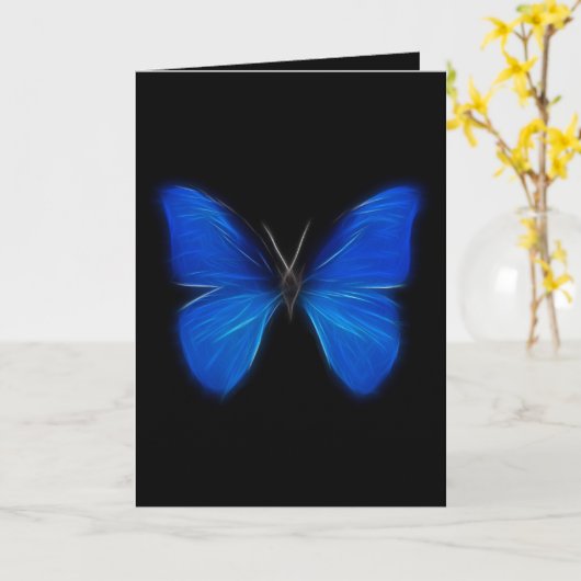 Carte Insecte de vol bleu de papillon (Fleur jaune)