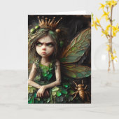 Carte Insecte dorée fée agacée (Fleur jaune)