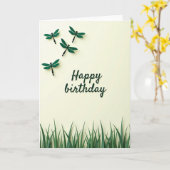 Carte Insecte Vert Joyeux (Fleur jaune)