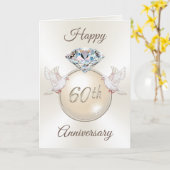 Carte Inséparable et diamant 60e anniversaire (Fleur jaune)