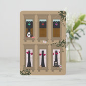 Carte Inséparables et chats Brownstone Windows Valentine (Debout devant)