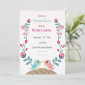Carte inséparables fleurs printanières nuptiale invitati (Debout devant)