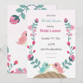 Carte inséparables fleurs printanières nuptiale invitati (Devant / Derrière)