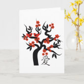 Carte Inséparables Sakura cherry tree symbole d'amour ch (Fleur jaune)