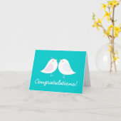 Carte Inséparables sur des félicitations turquoises de (Fleur jaune)