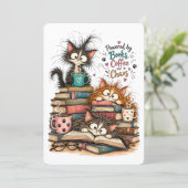 Carte insert double face Fun Coffee & Cats pour Ki (Debout devant)