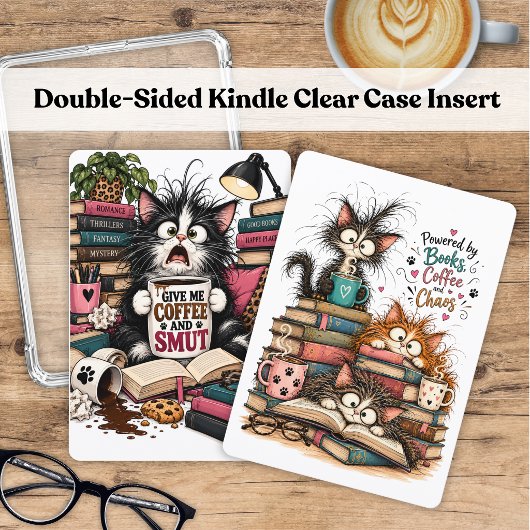 Carte insert double face Fun Coffee & Cats pour Ki