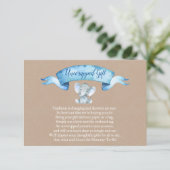 Carte insert Kraft Boy Rustic Elephant Cadeau non (Debout devant)