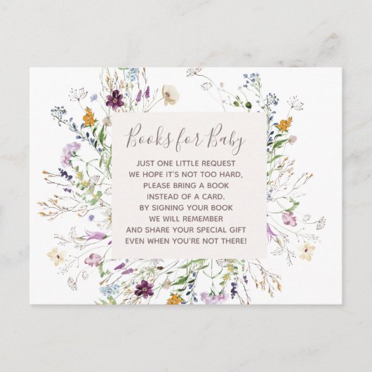 carte insert Wildflowers Baby Books (Devant)