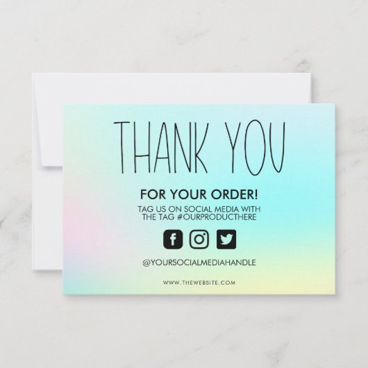 Carte Insertion de Merci de changement de couleur (Devant)