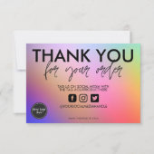 Carte Insertion de support de Merci Abstrait aquarelle (Devant)